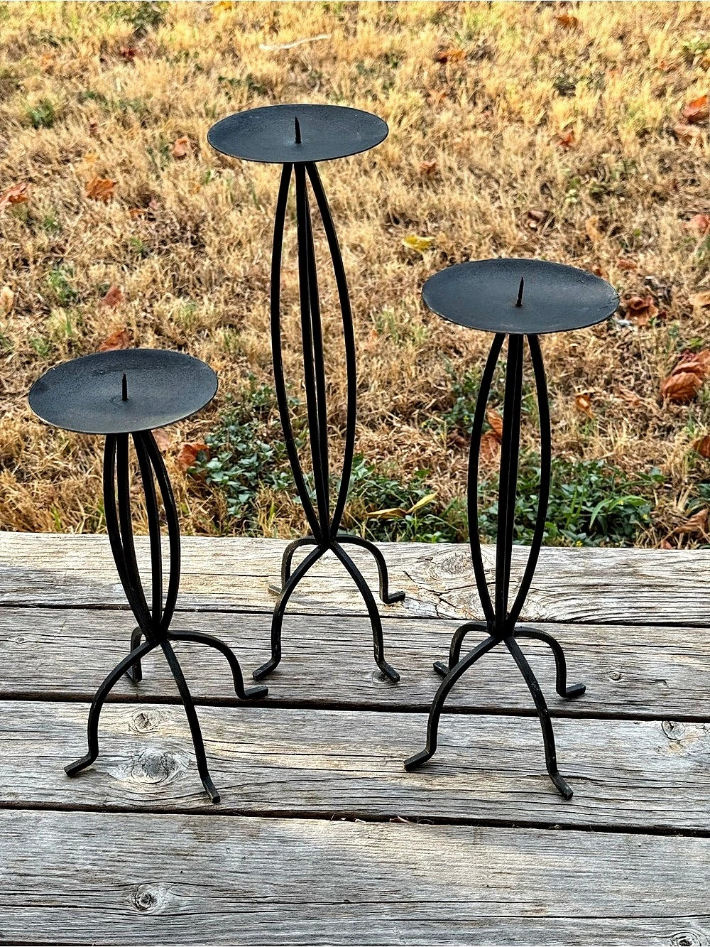 Black Metal Candle Holders Set of 3